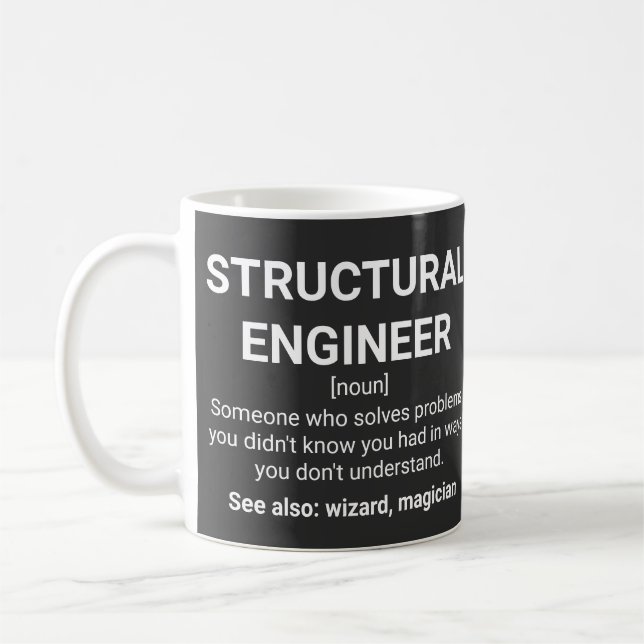 Structural Engineer Definition Humour Quote Coffee Mug (Left)