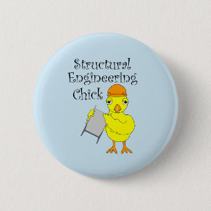 Structural Engineering Chick 2 Inch Round Button