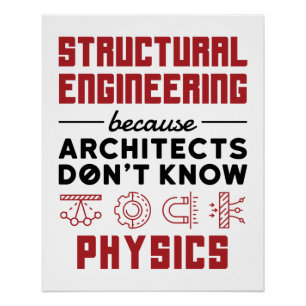 Structural Engineering Sarcastic Physics Saying Poster
