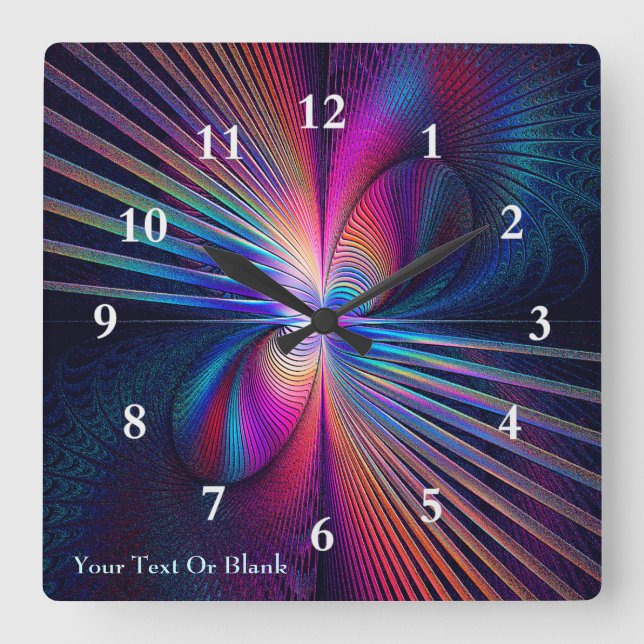 Structural Iridescence Square Wall Clock (Front)