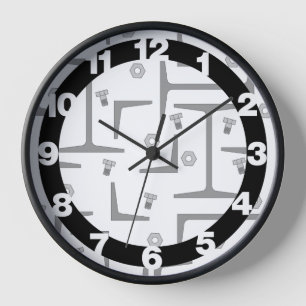 Structural Steel Drawing Pattern Clock