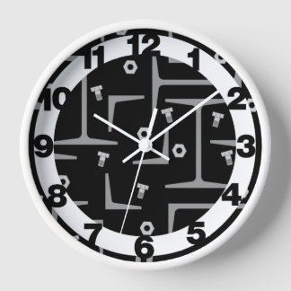 Structural Steel Drawing Pattern Clock