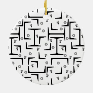 Structural Steel Pattern Ceramic Ornament
