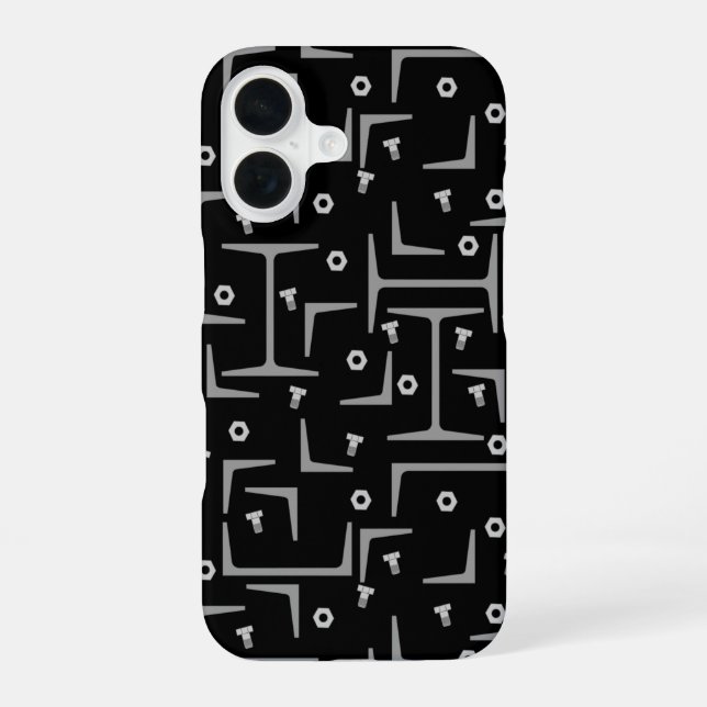 Structural Steel Pattern iPhone 16 Case (Back)