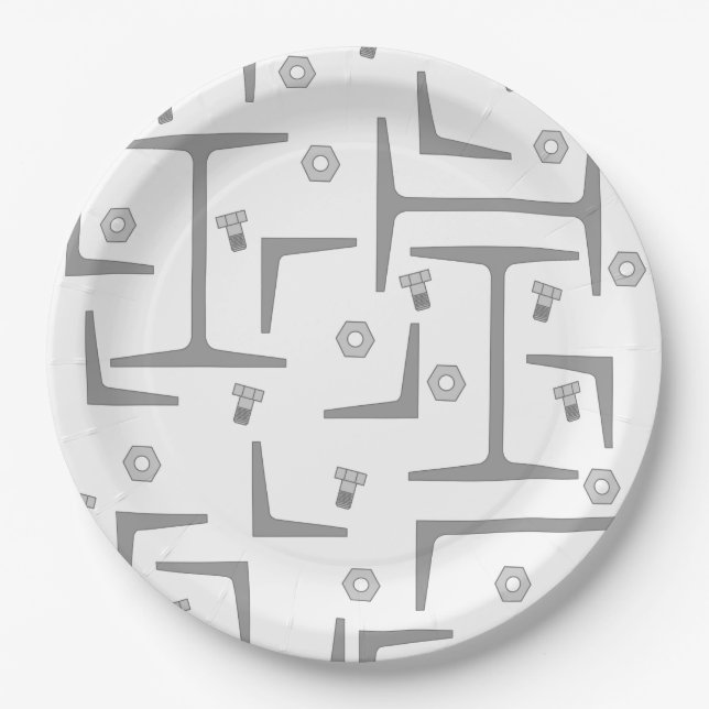 Structural Steel Pattern Paper Plate (Front)