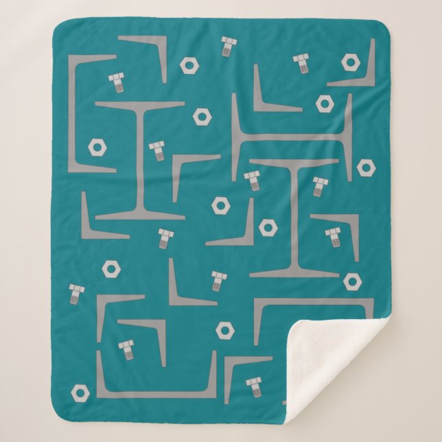 Structural Steel Pattern Sherpa Blanket (Front)