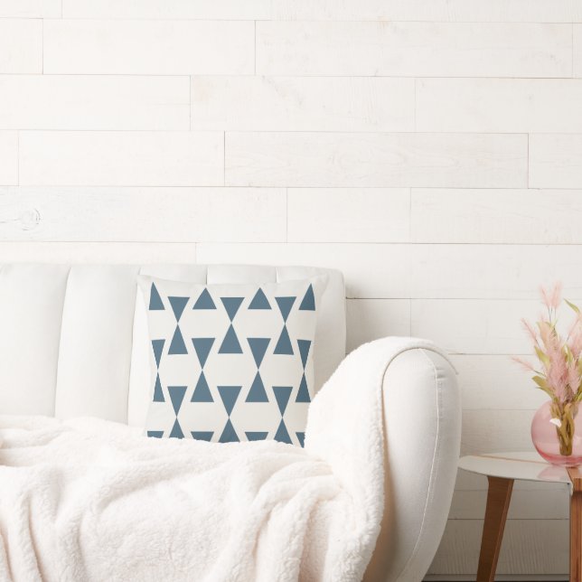 Structure A | Slate Blue & Off-White Throw Pillow (Couch)