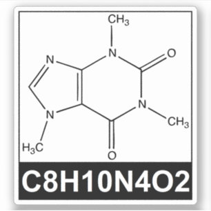 Structure of Caffeine Molecule - C8H10N4O2