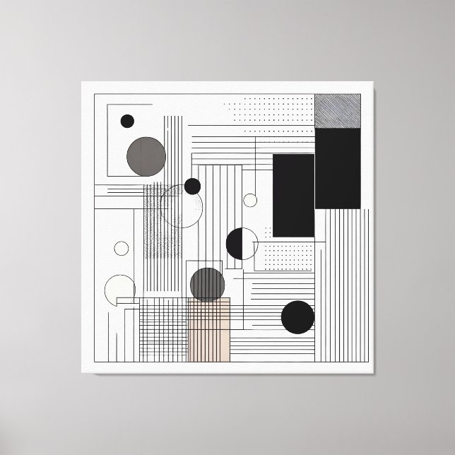 Structured Geometric Matrix Canvas Print (Front)