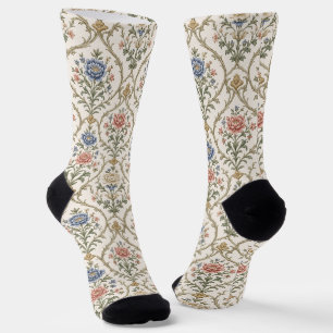 Structured Sophisticated Floral Trellis Socks