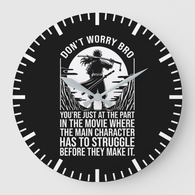 Struggle Before You Make It - Anime Motivational Large Clock (Front)
