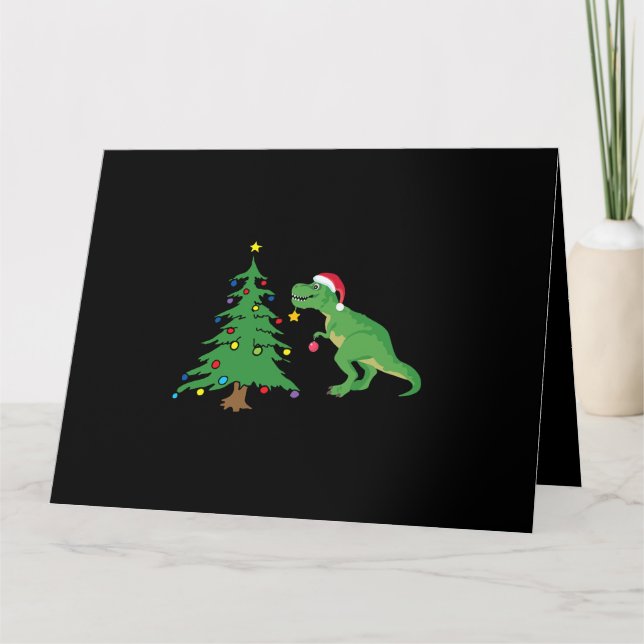 Struggle Is Real Dinosaur Christmas Tree Star Card (Front)