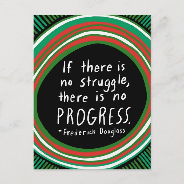 STRUGGLE PROGRESS Douglass Quote Postcard (Front)