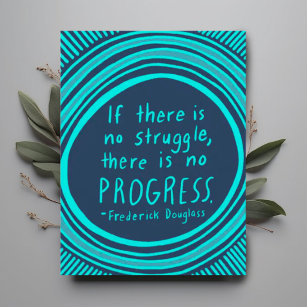 STRUGGLE PROGRESS Douglass Quote Postcard