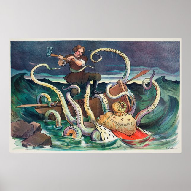 Struggles of a Slav Vintage Illustration Poster (Front)