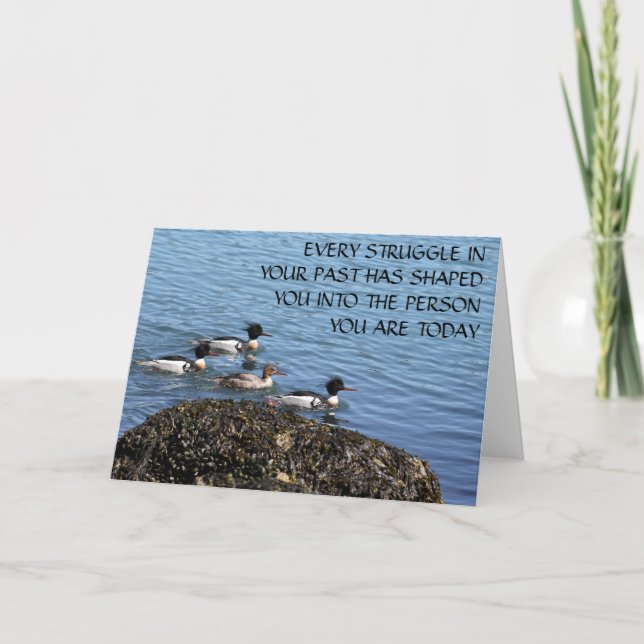 Struggling Past Inspiration Blank Greeting Card (Front)