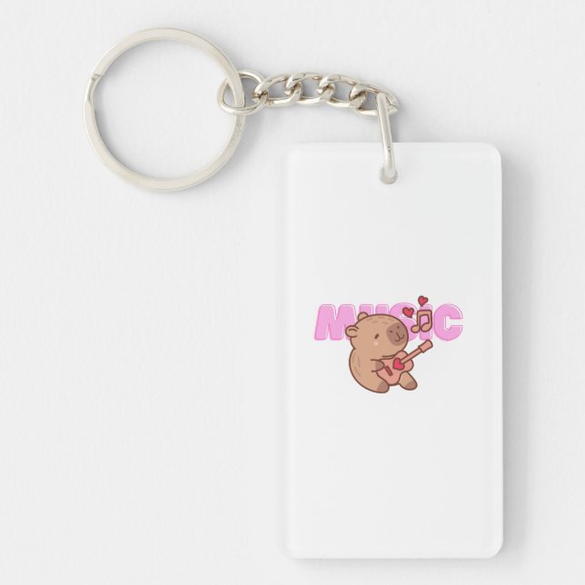 Strumming Capy Keyring (Front)