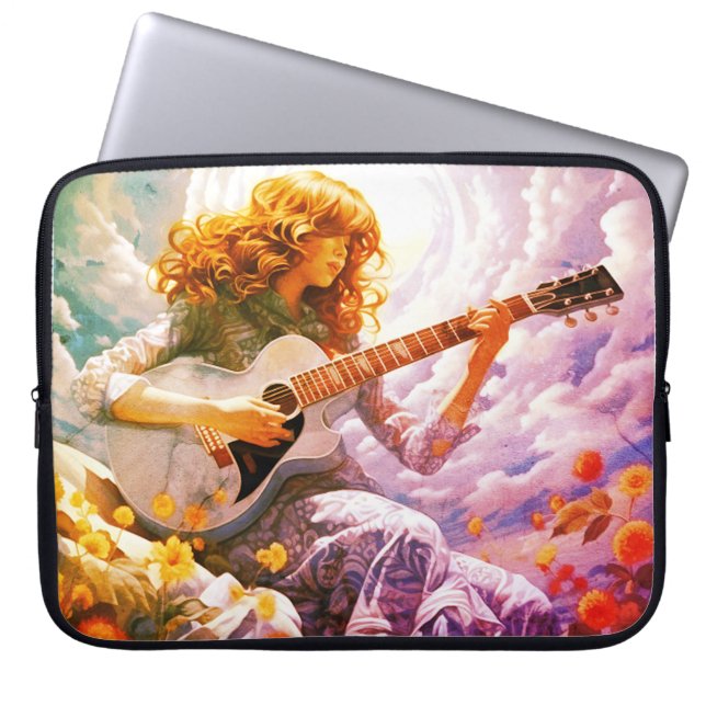 Strumming My Guitar in the Storm  Laptop Sleeve (Front)