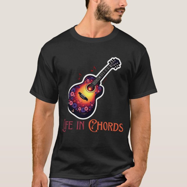 Strumming Vibes: Guitar-Inspired T-Shirt Collectio (Front)