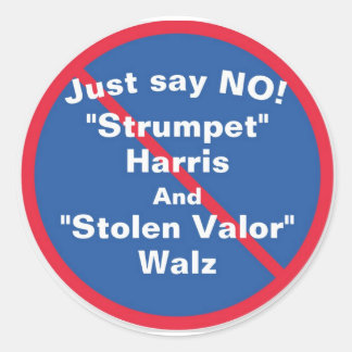 Strumpet and stolen valour classic round sticker