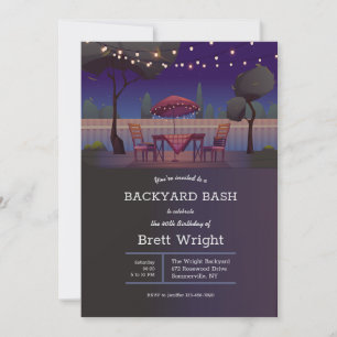 Strung Lights Backyard Party Invitation