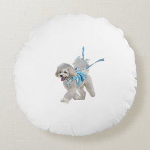 “Strut & Style” Plush Poodle Round Pillow