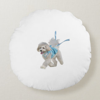 “Strut & Style” Plush Poodle Round Pillow