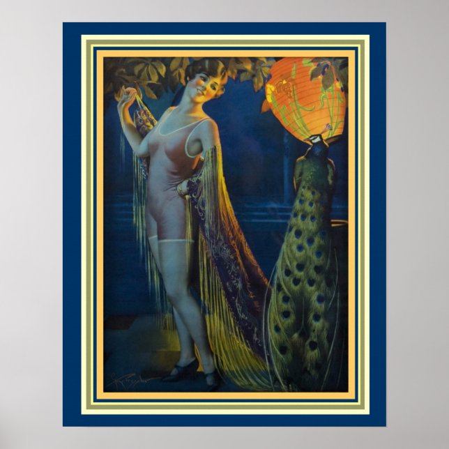 "Strutting Peacock" Pressler Art Deco 16 x 20 Poster (Front)