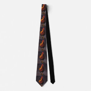 Strutting Rooster Bird Art Neck Tie