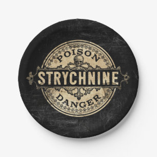 Strychnine Vintage Style Poison Label Paper Plate