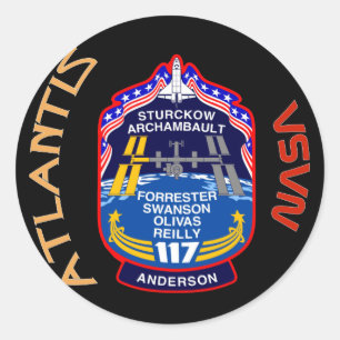 STS 117 Atlantis Classic Round Sticker
