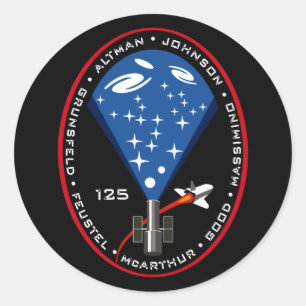 STS 125 Mission Patch Classic Round Sticker
