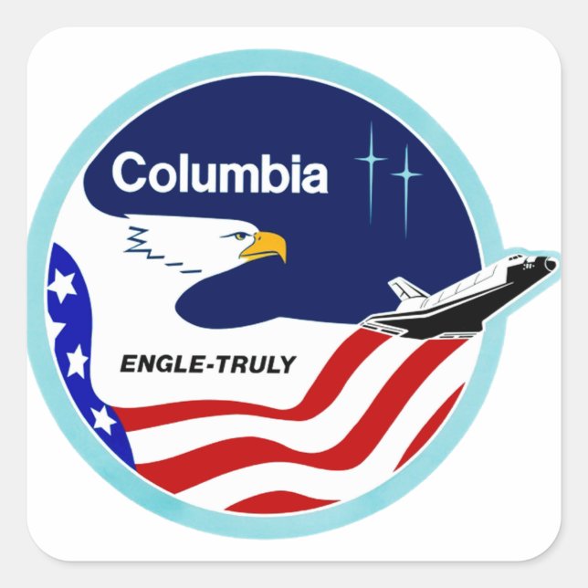 STS-2 Columbia:  Engle & Truly Square Sticker (Front)