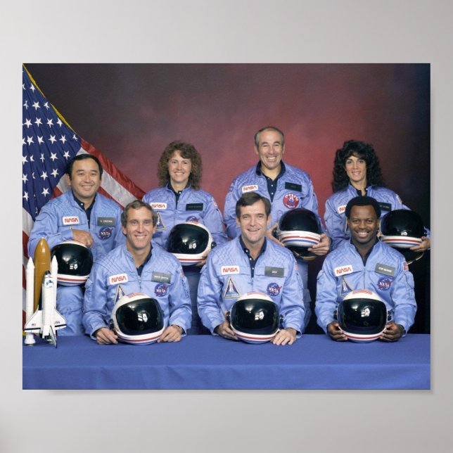STS-51L Space Shuttle Challenger Crew Portrait Poster (Front)