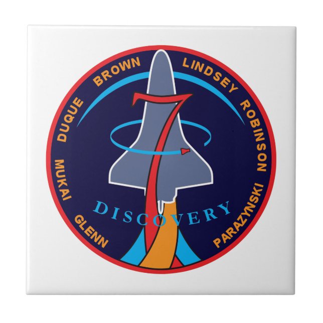 STS-95 Space Shuttle Discovery Mission Patch Logo Tile (Front)
