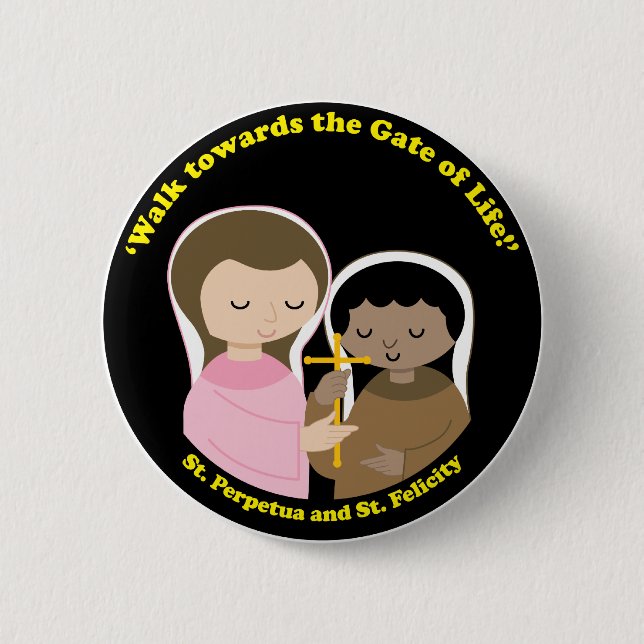 Sts. Perpetua and Felicity 2 Inch Round Button (Front)