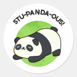 Stu-panda-ous Funny Panda Pun  Classic Round Sticker