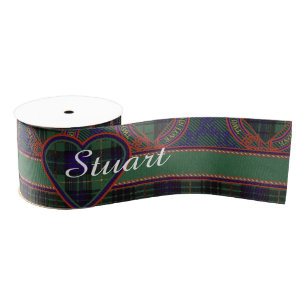 Stuart clan Plaid Scottish kilt tartan Grosgrain Ribbon
