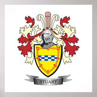 Stuart Family Crest Coat of Arms Poster