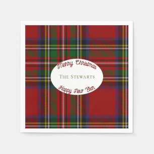 Stuart Plaid Tartan Christmas Napkin