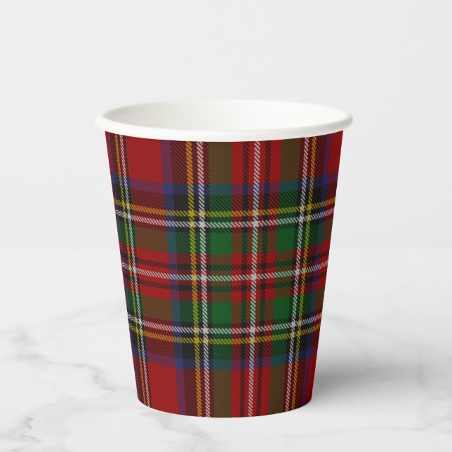 Stuart Plaid Tartan Christmas Paper Cups (Front)