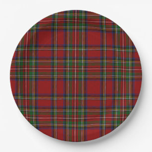 Stuart Plaid Tartan Christmas Paper Plate