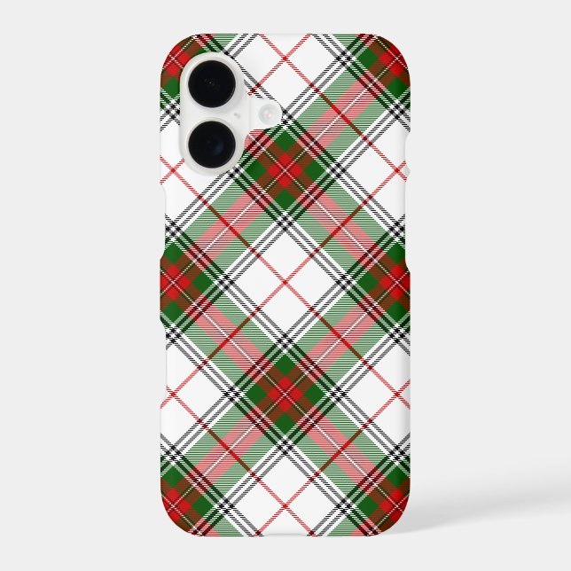 Stuart / Stewart Red Green White Plaid iPhone Case (Back)