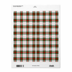 Stuart / Stewart tartan blanc rouge vert plaid