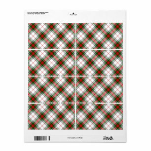 Stuart / Stewart tartan white red green plaid