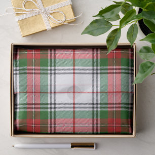 Stuart / Stewart tartan white red green plaid Tissue Paper