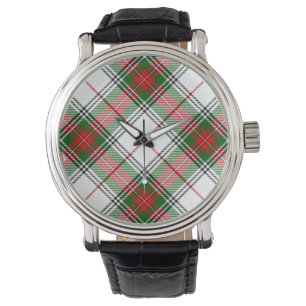 Stuart / Stewart tartan white red green plaid Watch