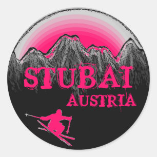 Stubai Autriche stickers ski rose