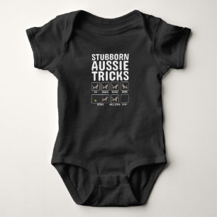 Stubborn Australian Shepherd Tricks Baby Bodysuit