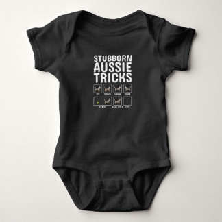 Stubborn Australian Shepherd Tricks Baby Bodysuit